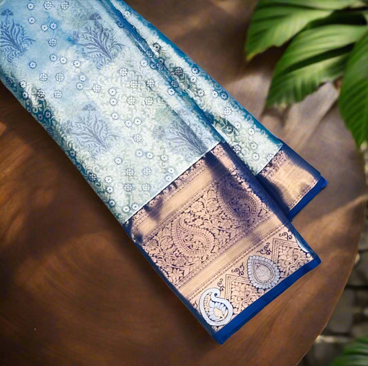 PASTEL GREEN TISSUE KANJIVARAM SILK SAREE