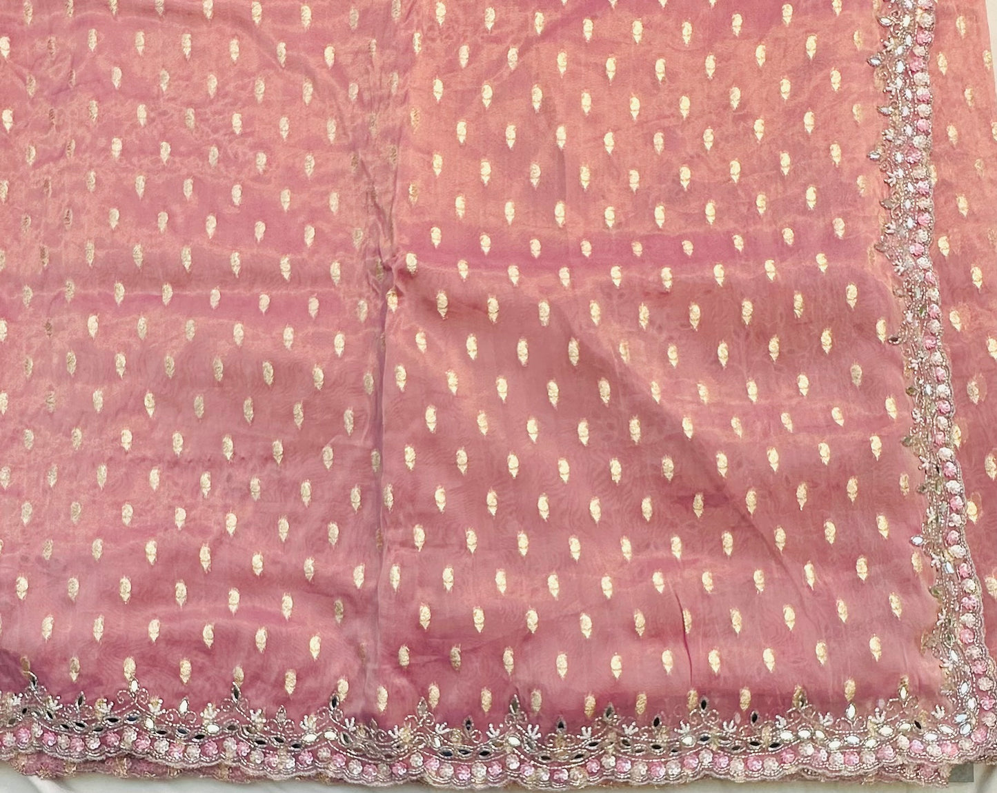 MAUVE PINK DESIGNER WORK SAREE PREMIUM