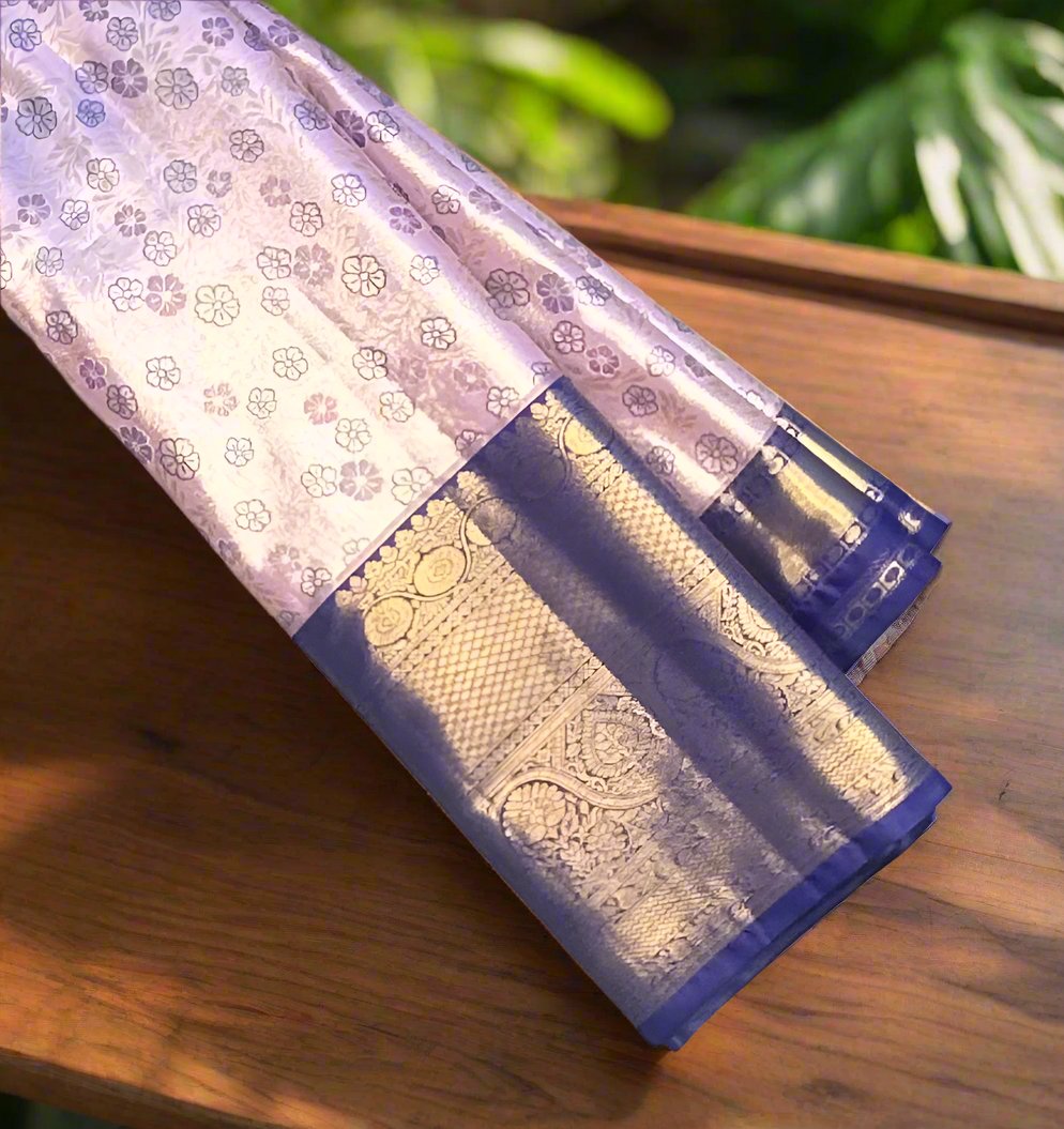 BABY PINK TISSUE KANJIVARAM SILK SAREE