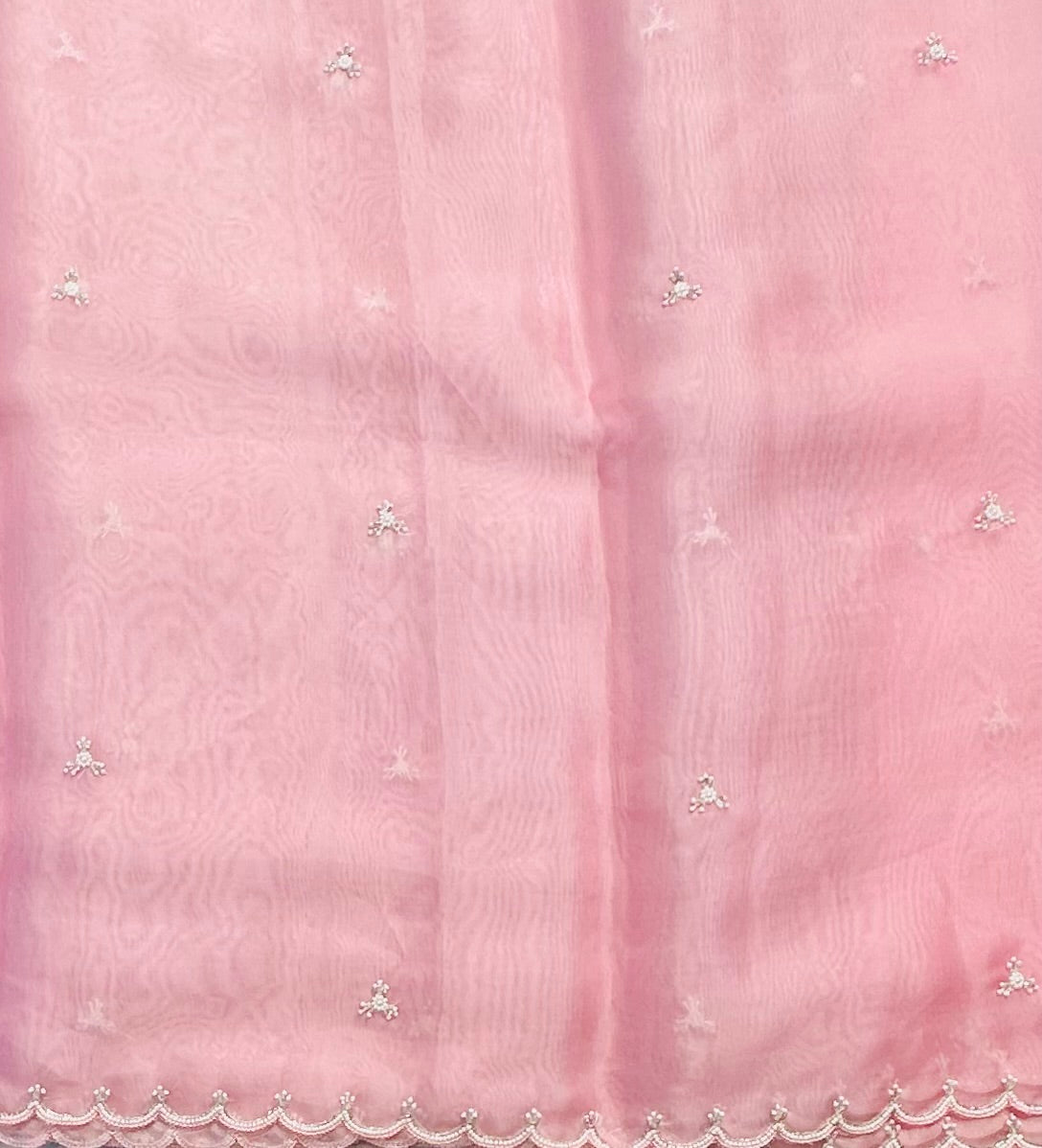 ONION PINK DESIGNER PURE ORGANZA SAREE