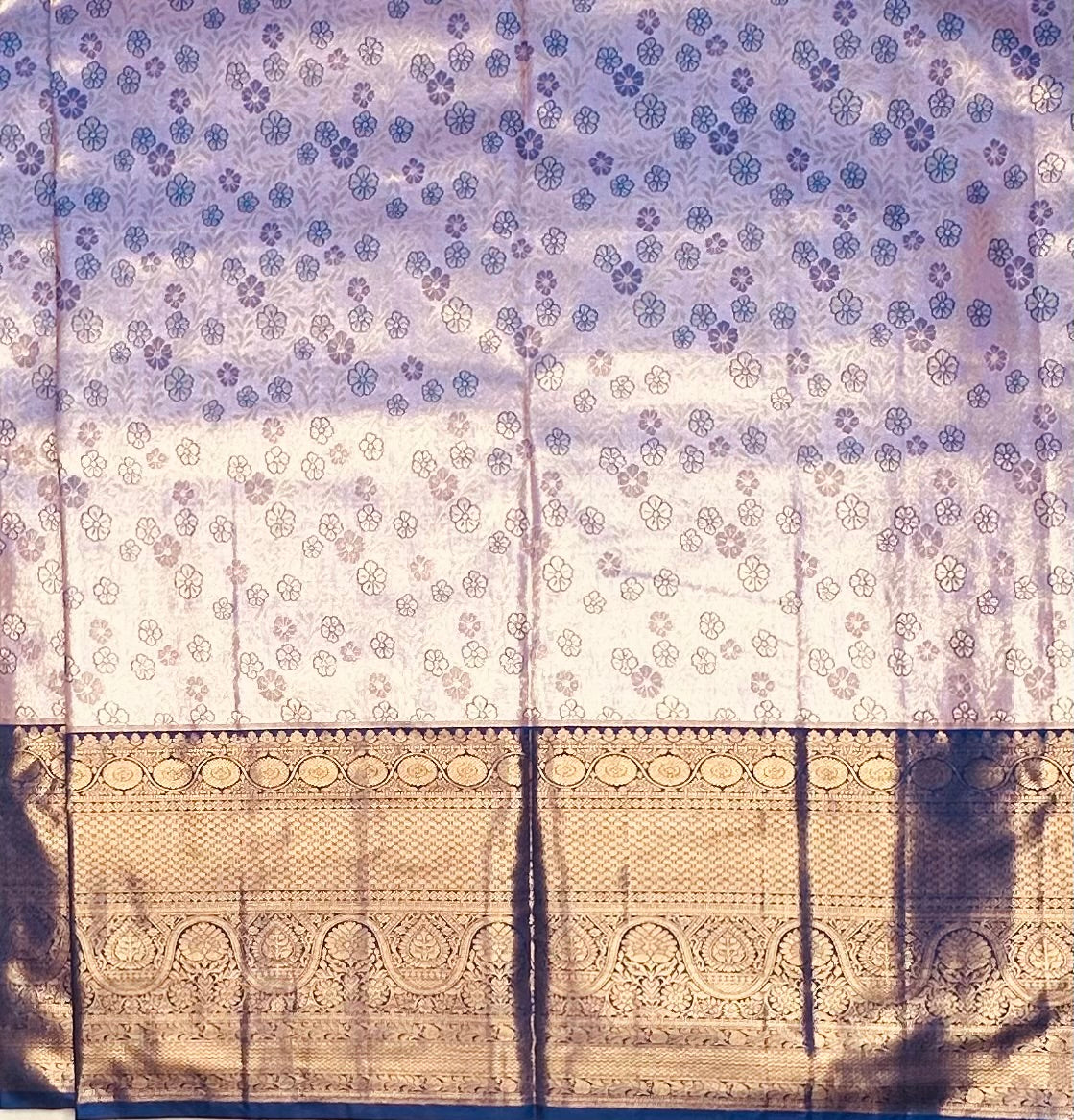 BABY PINK TISSUE KANJIVARAM SILK SAREE