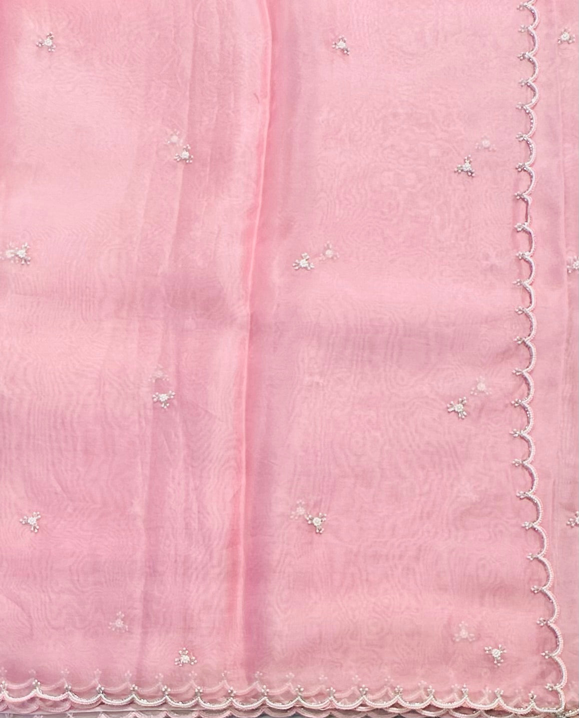 ONION PINK DESIGNER PURE ORGANZA SAREE