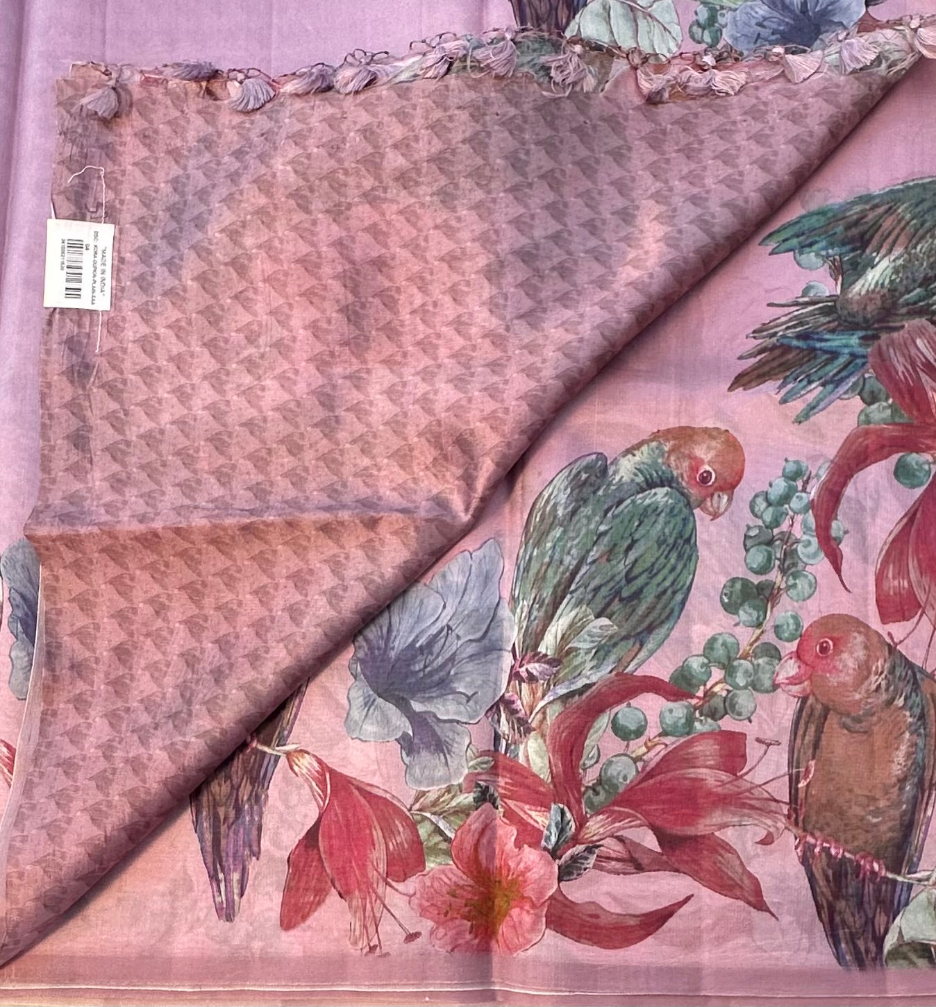 PASTEL PINK PURE TUSSER DESIGNER