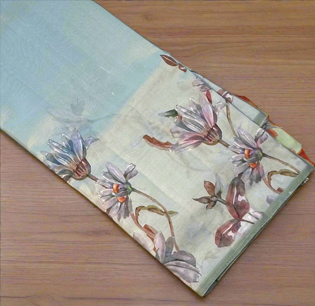 PASTEL BLUE  PURE TUSSER DESIGNER