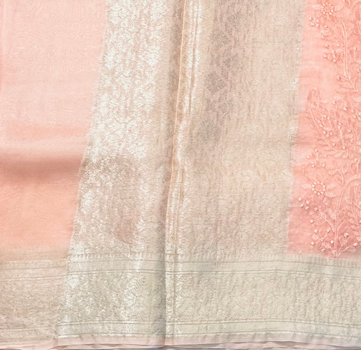 PEACH DESIGNER PURE ORGANZA