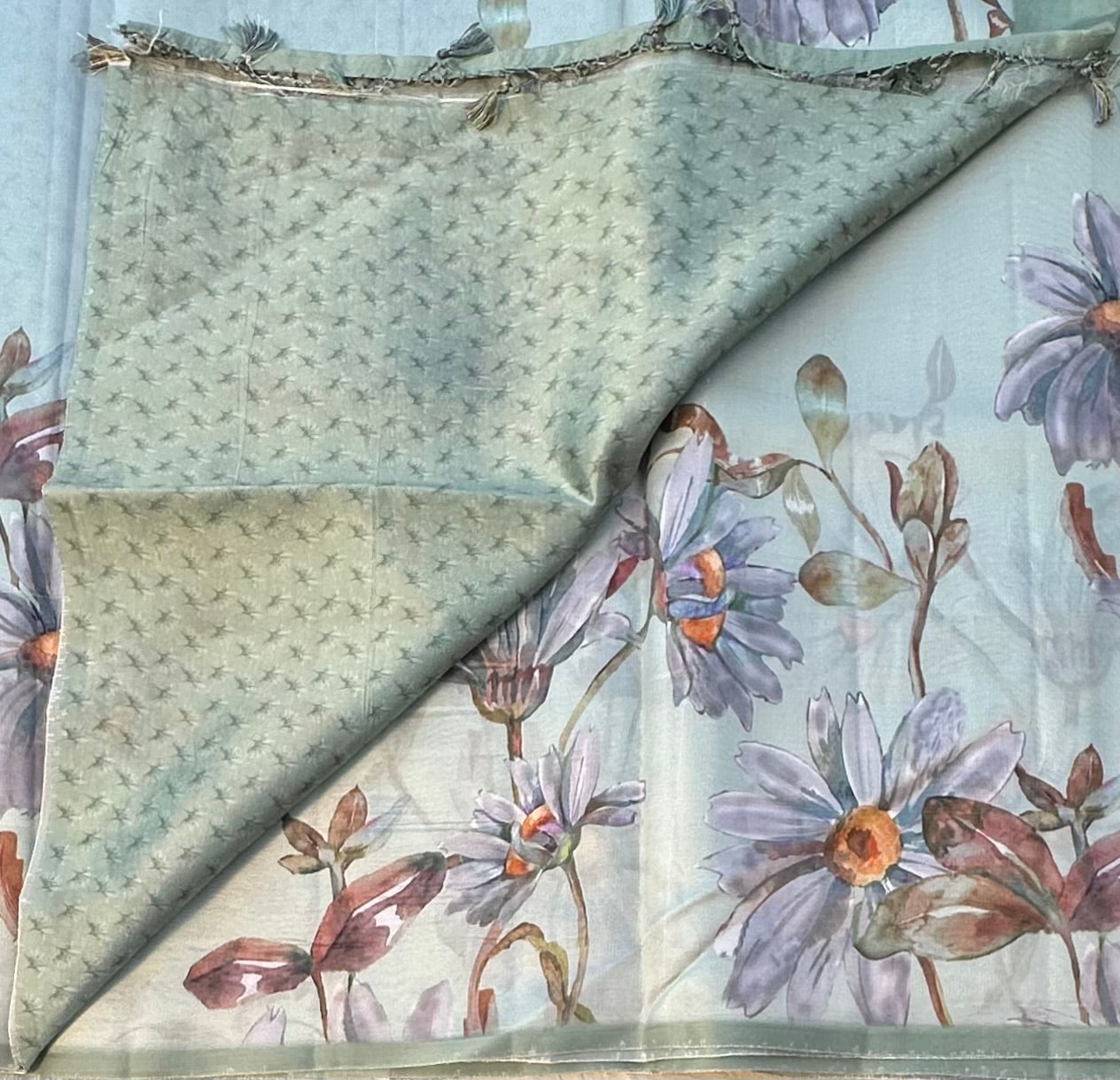 PASTEL BLUE  PURE TUSSER DESIGNER