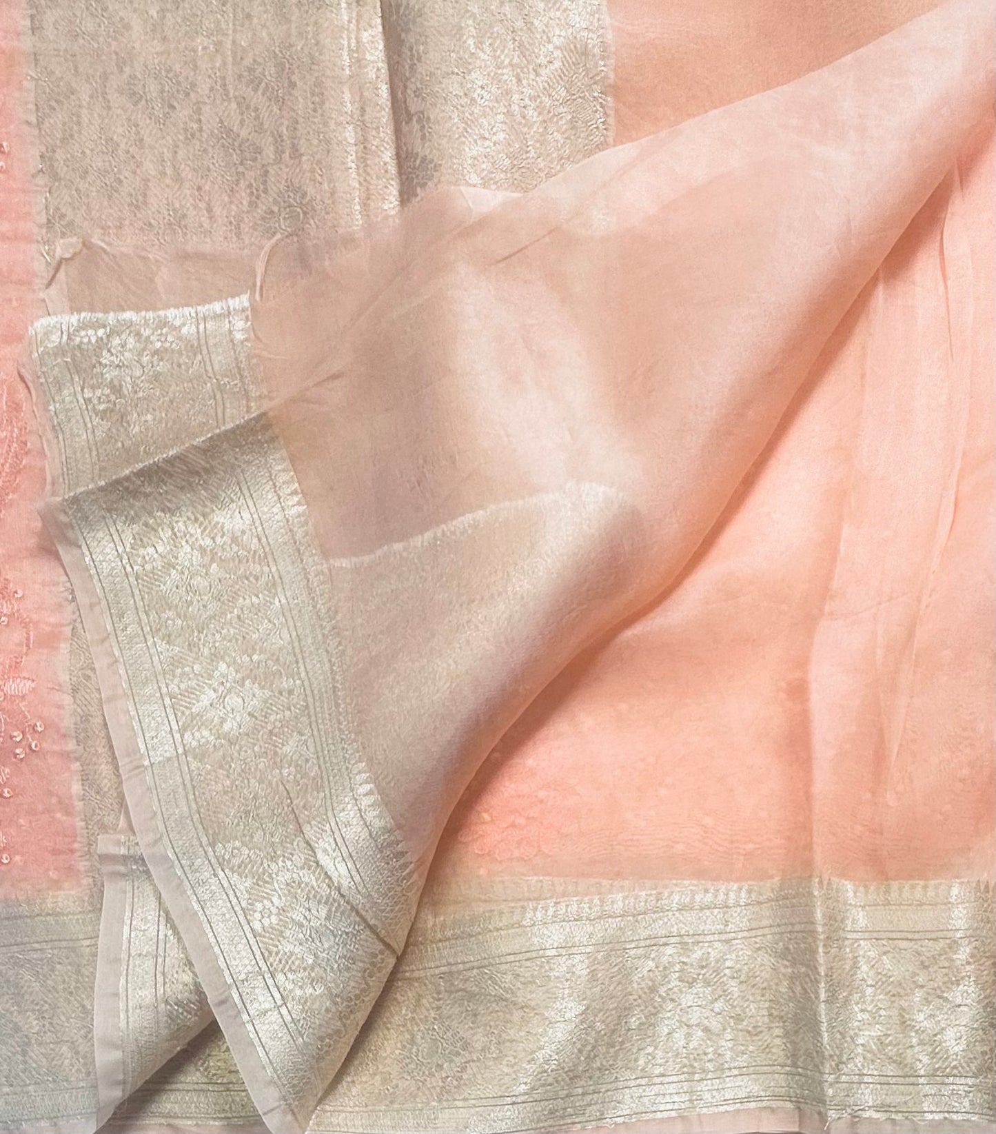 PEACH DESIGNER PURE ORGANZA