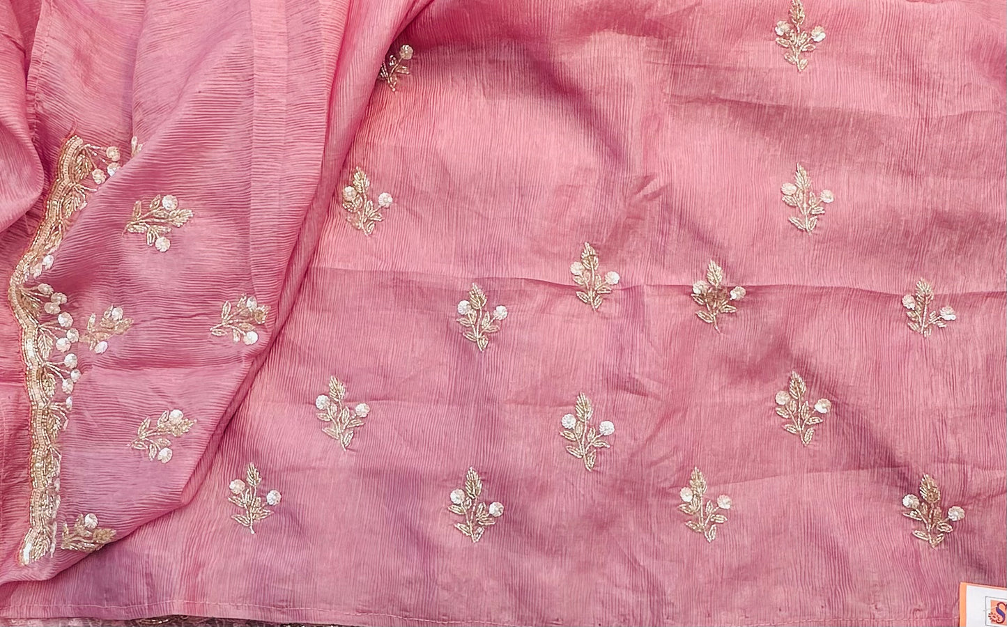 MAUVE PINK DESIGNER WORK SAREE