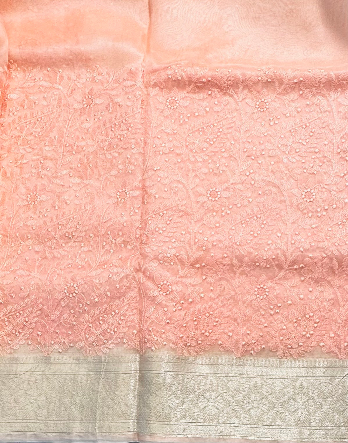 PEACH DESIGNER PURE ORGANZA