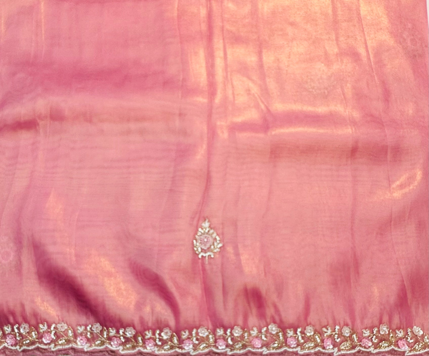 ONION PINK DESIGNER WORK SAREE