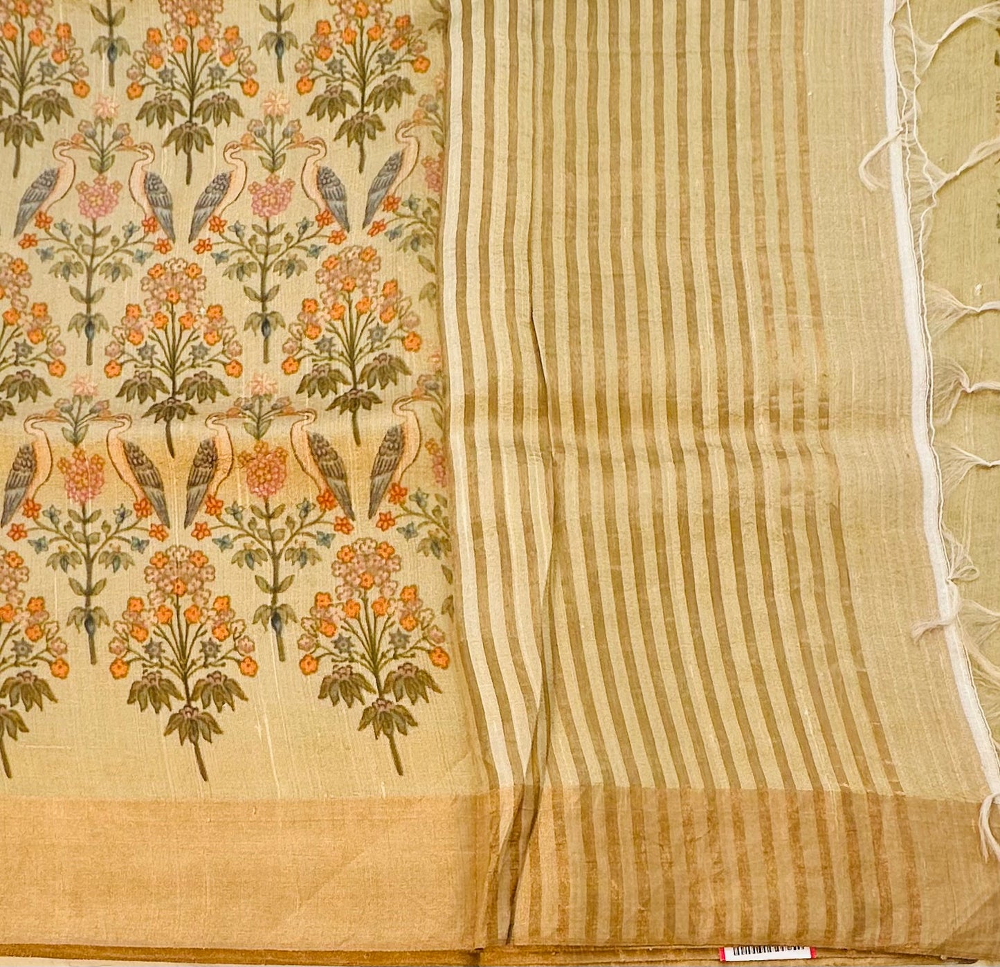 IVORY PURE RAW SILK  SAREE