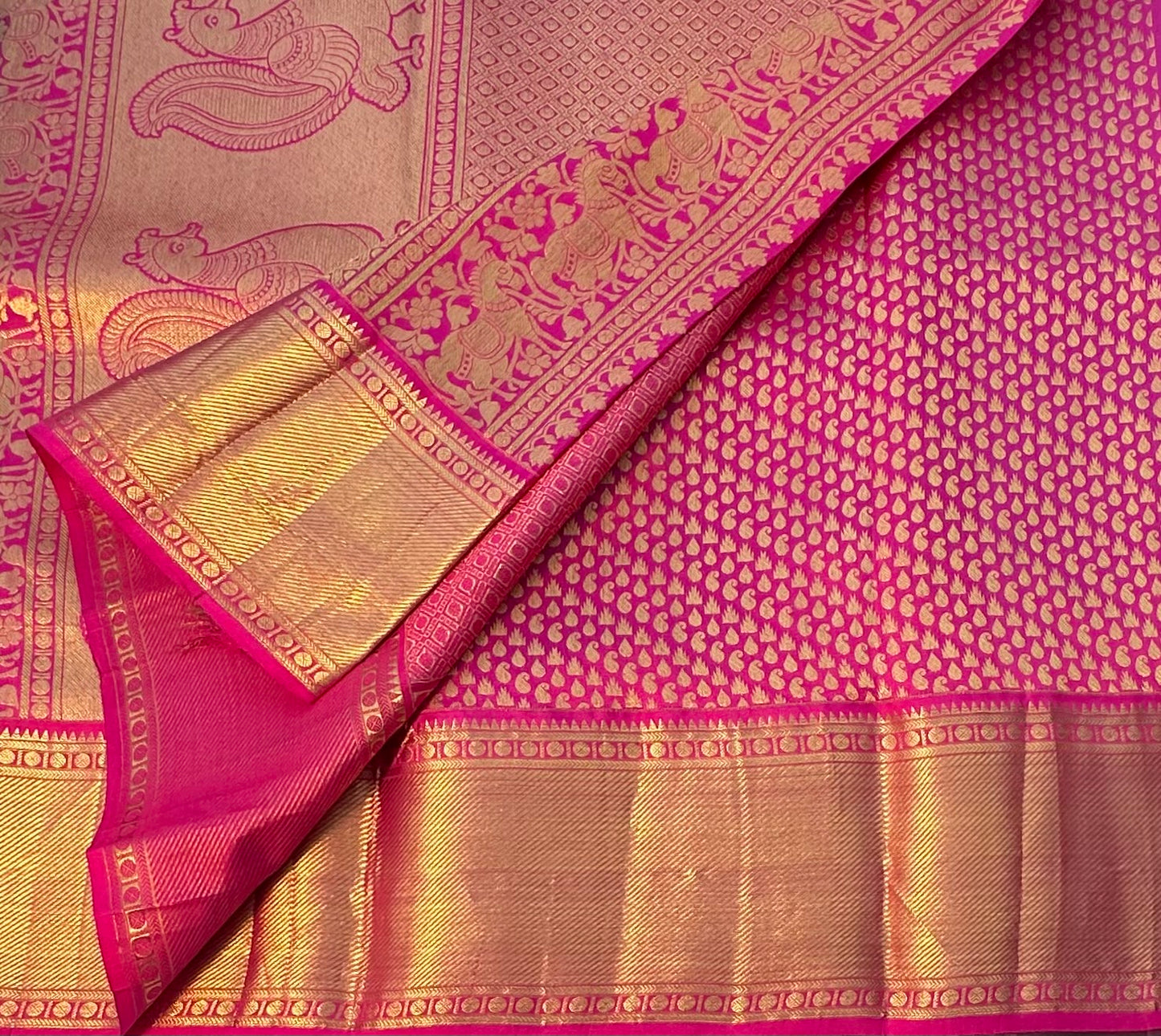 GREEN BANARAS PURE KORA SAREE