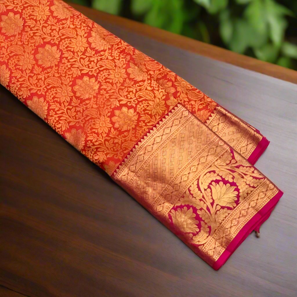 ORANGE KANJIVARAM PURE SILK PREMIUM