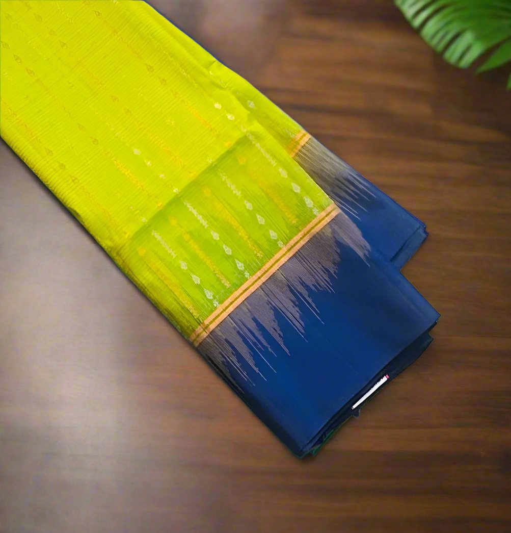 PARROT GREEN KANJIVARAM SOFT SILKS