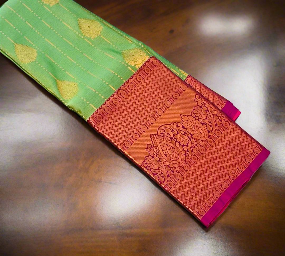 LIGHT GREEN KANJIVARAM SAREE