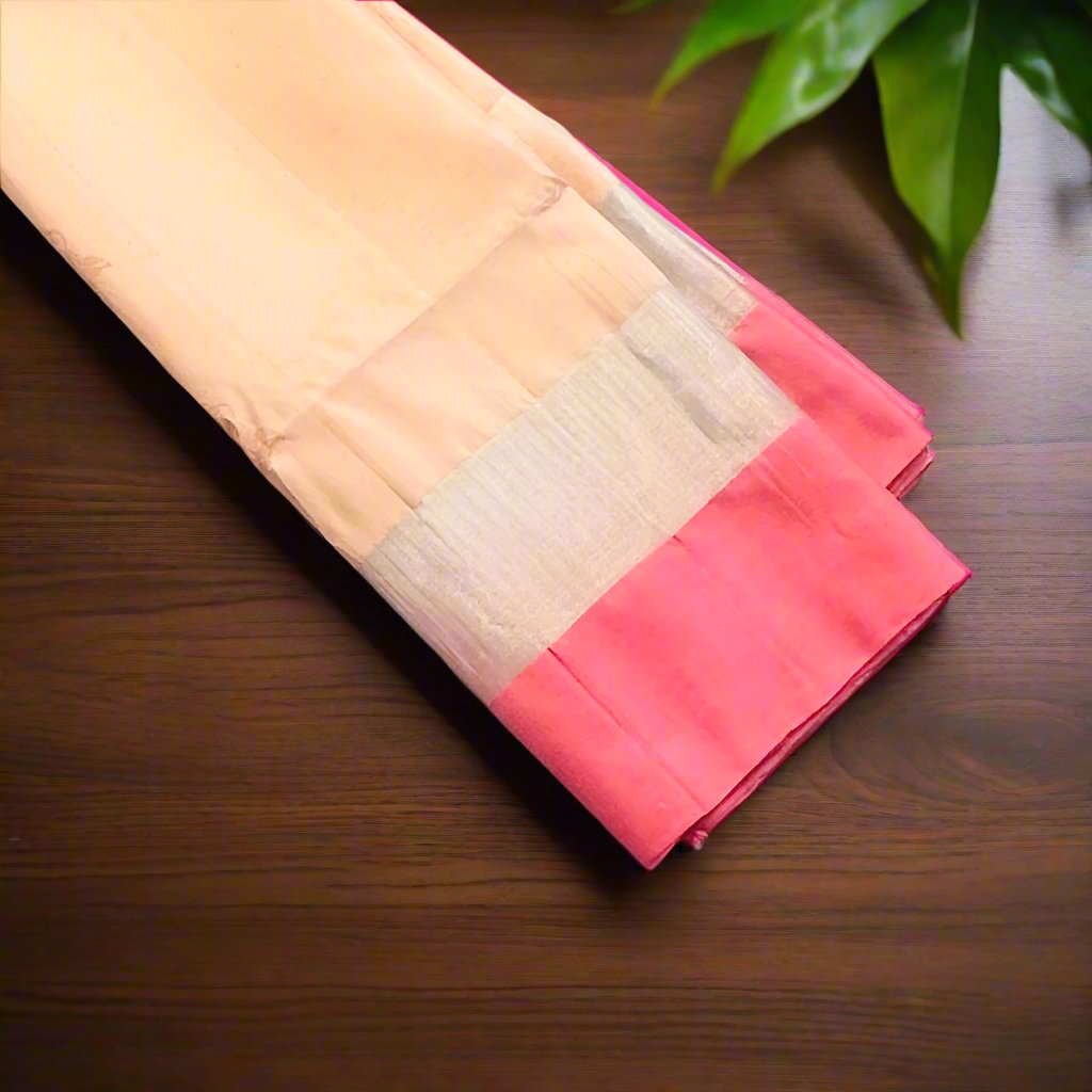 PEACH KANJIVARAM SOFT SILKS