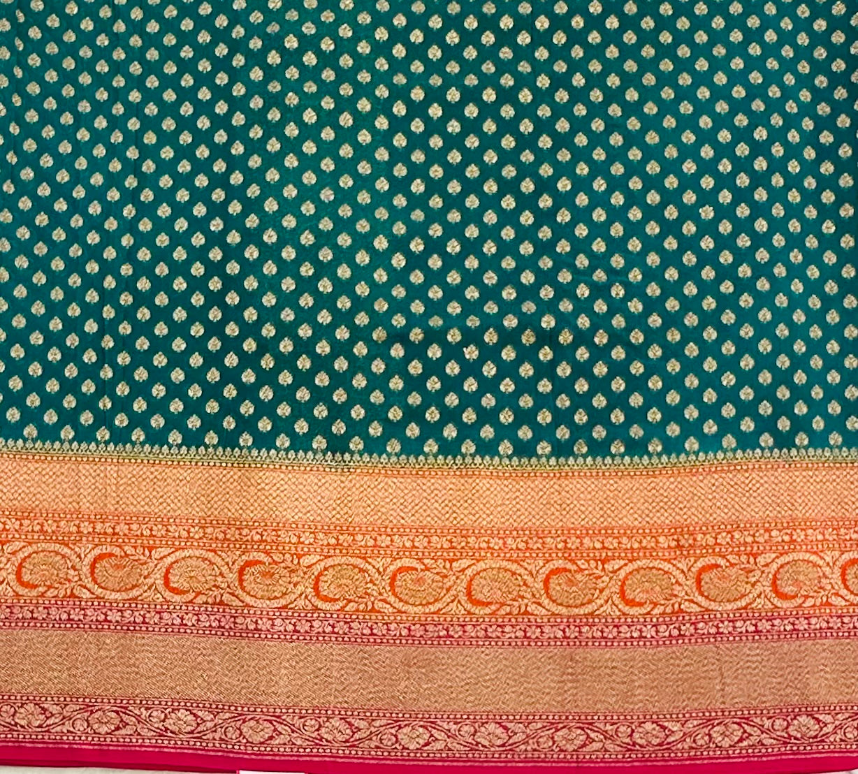 RAMA GREEN BANARAS PURE KADDI GORGETTE