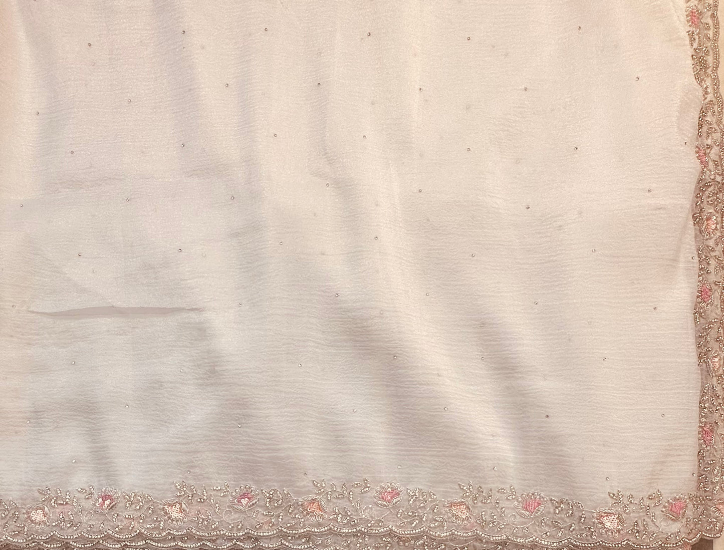 WHITE DESIGNER WORK SAREE