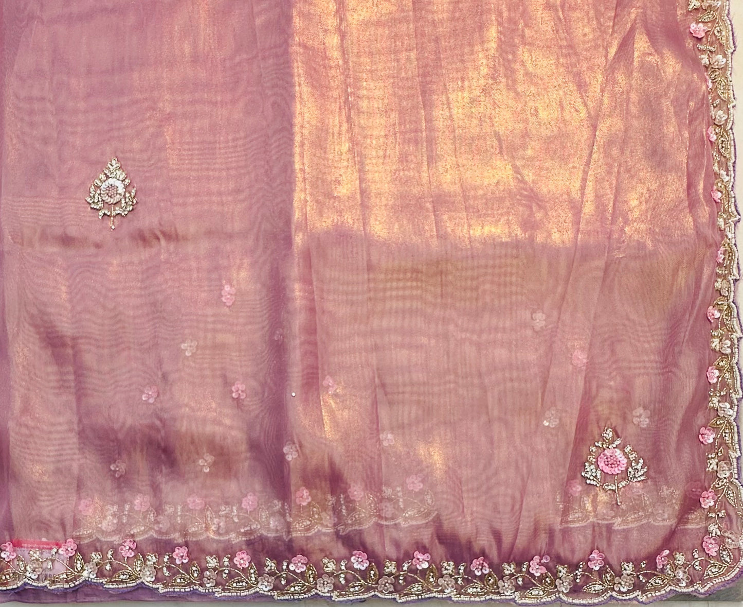 MAUVE PINK DESIGNER WORK SAREE