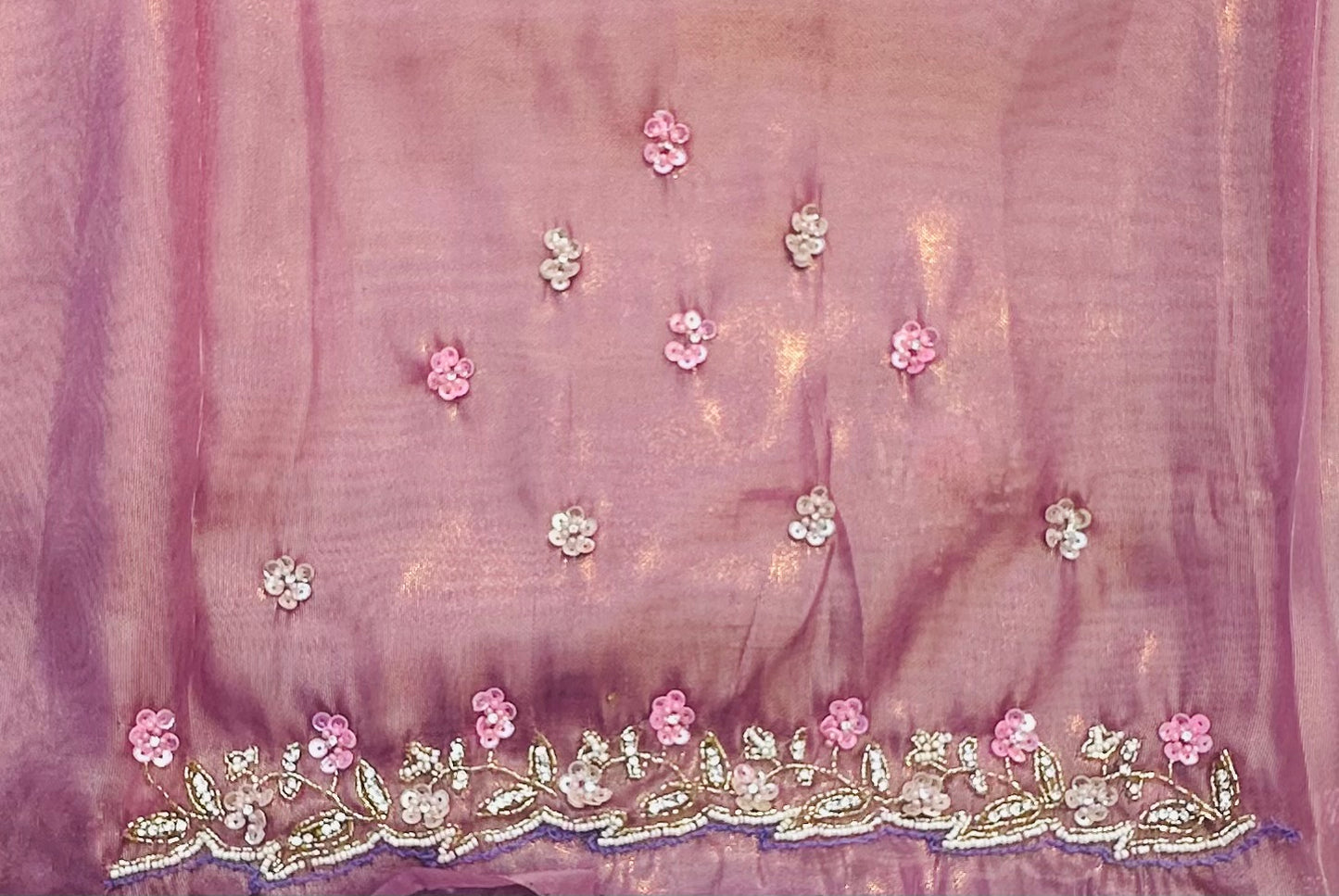 MAUVE PINK DESIGNER WORK SAREE