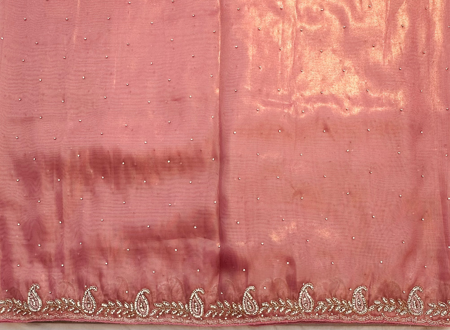 ONION PINK DESIGNER WORK SAREE