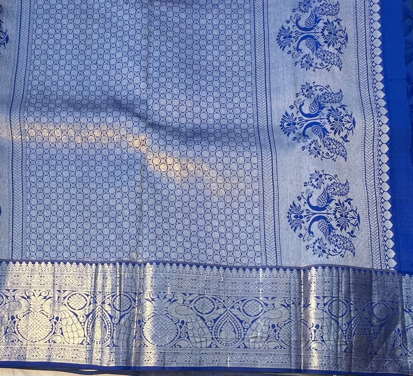MEHENDI GREEN BANARAS PURE KORA SAREE