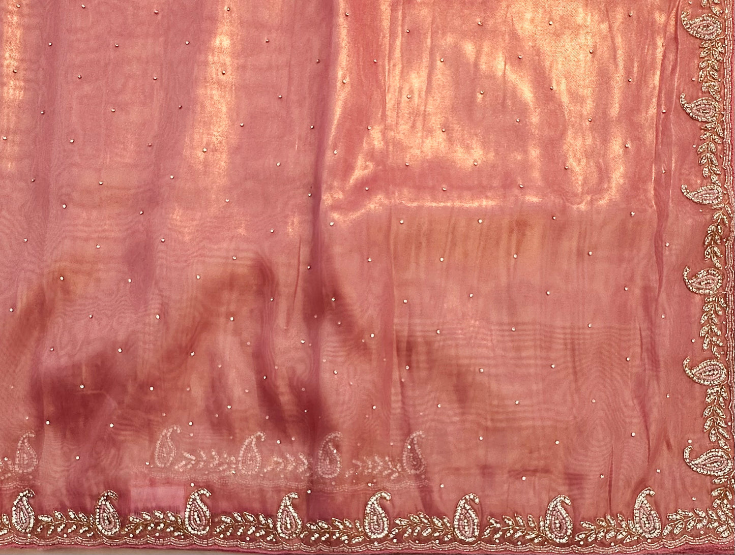 ONION PINK DESIGNER WORK SAREE
