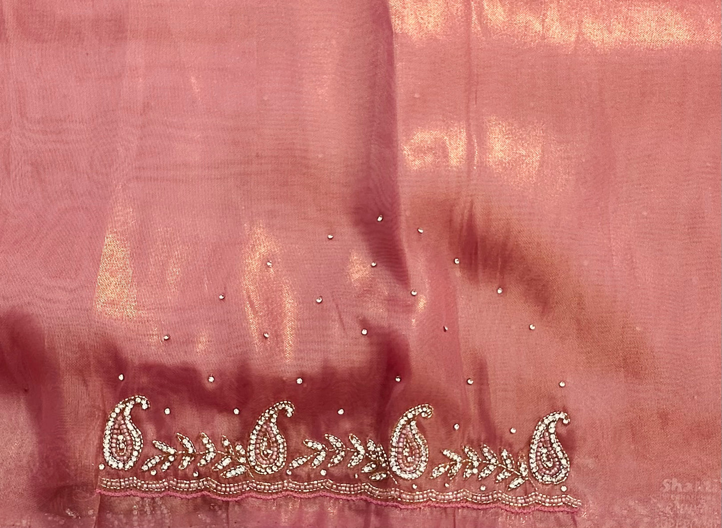 ONION PINK DESIGNER WORK SAREE
