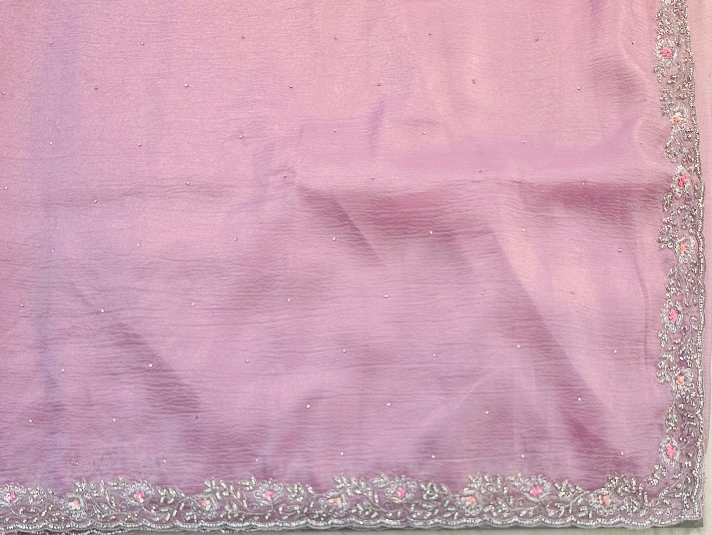 BABY PINK DESIGNER WORK SAREE