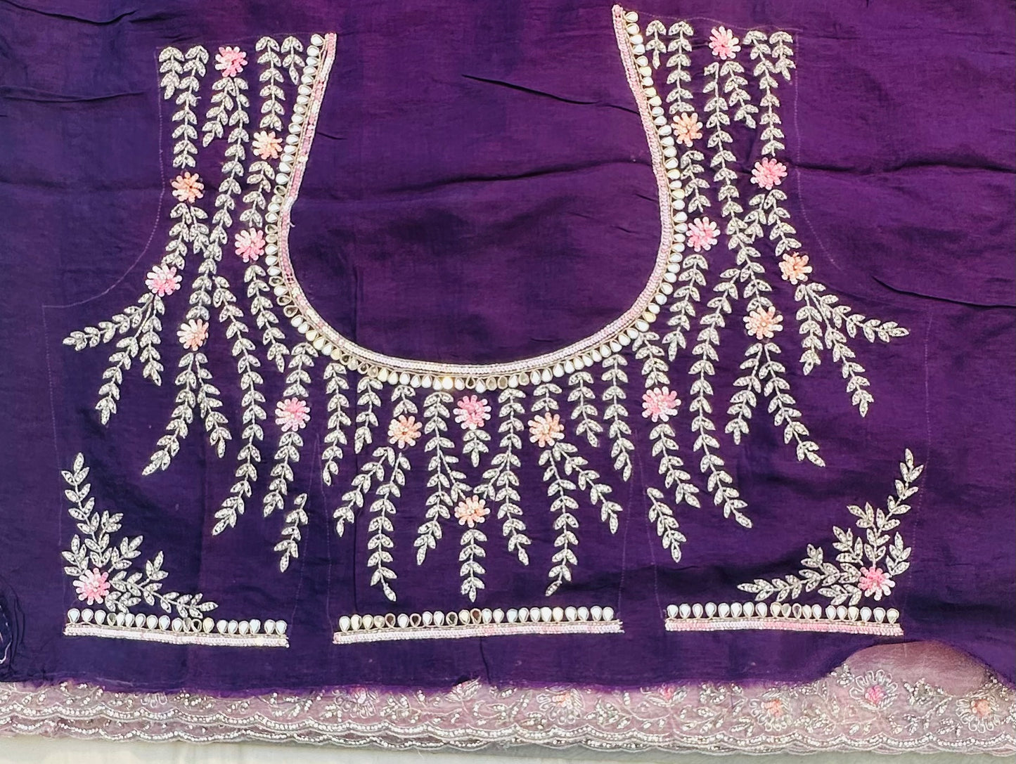 BABY PINK DESIGNER WORK SAREE