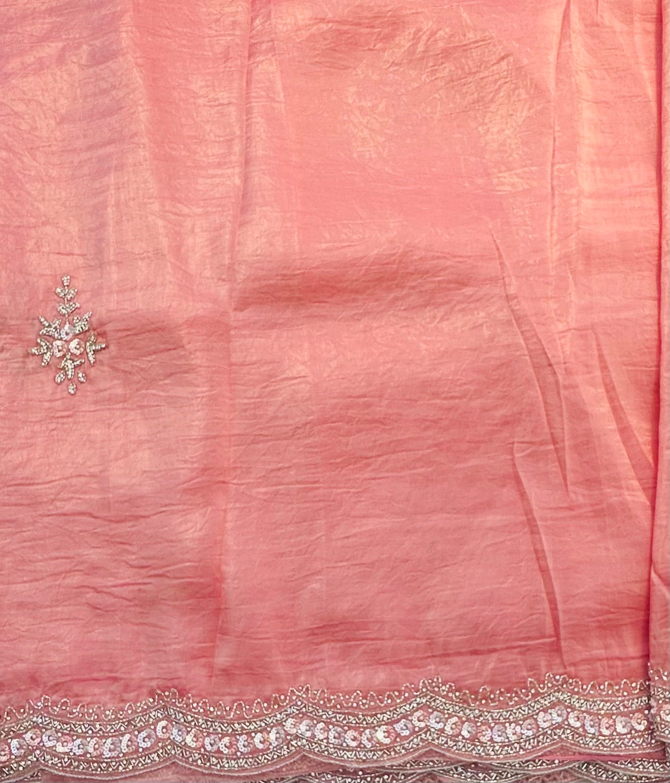 PEACH DESIGNER WORK SAREE