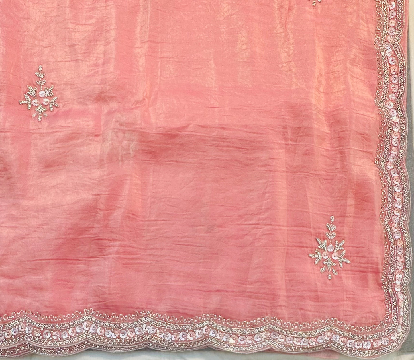 PEACH DESIGNER WORK SAREE