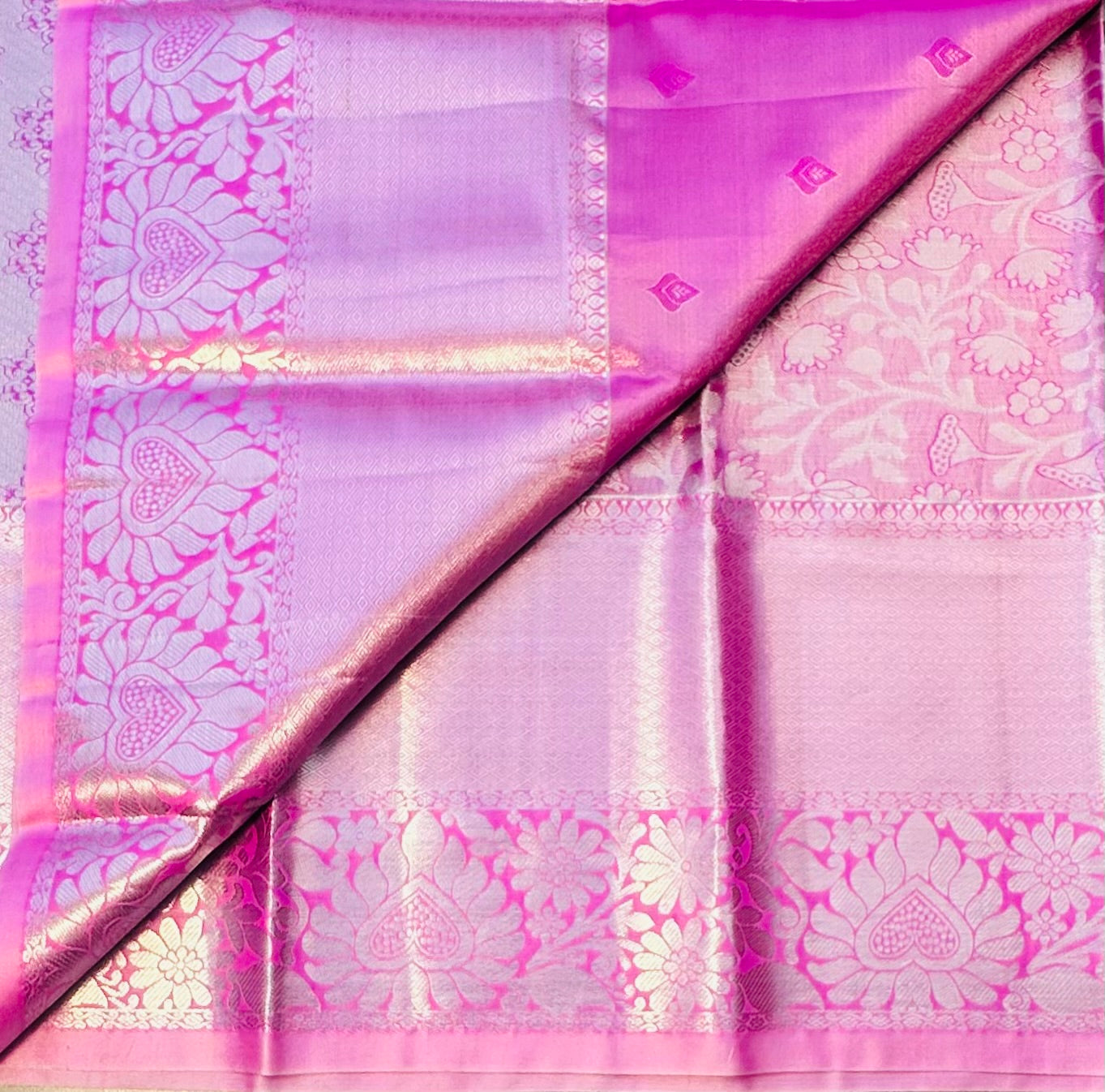 LAVENDER TISSUE KANJIVARAM SILK SAREE