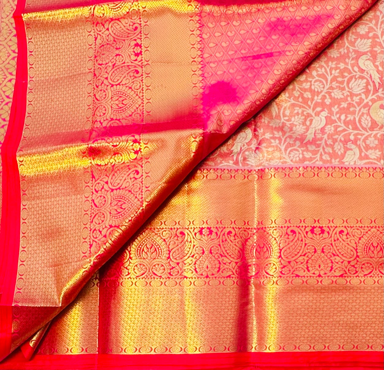 PINK TISSUE KANJIVARAM SILK SAREE