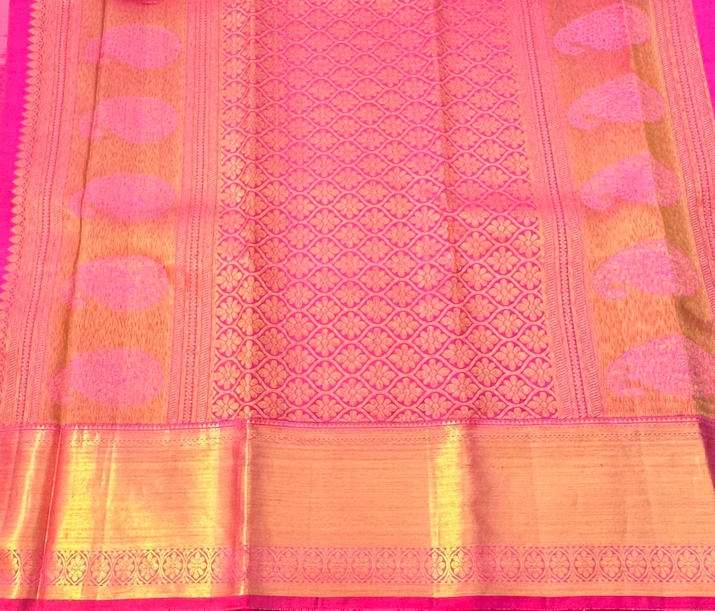 PEACH PINK PURE KANJIVARAM SILK SAREE PREMIUM