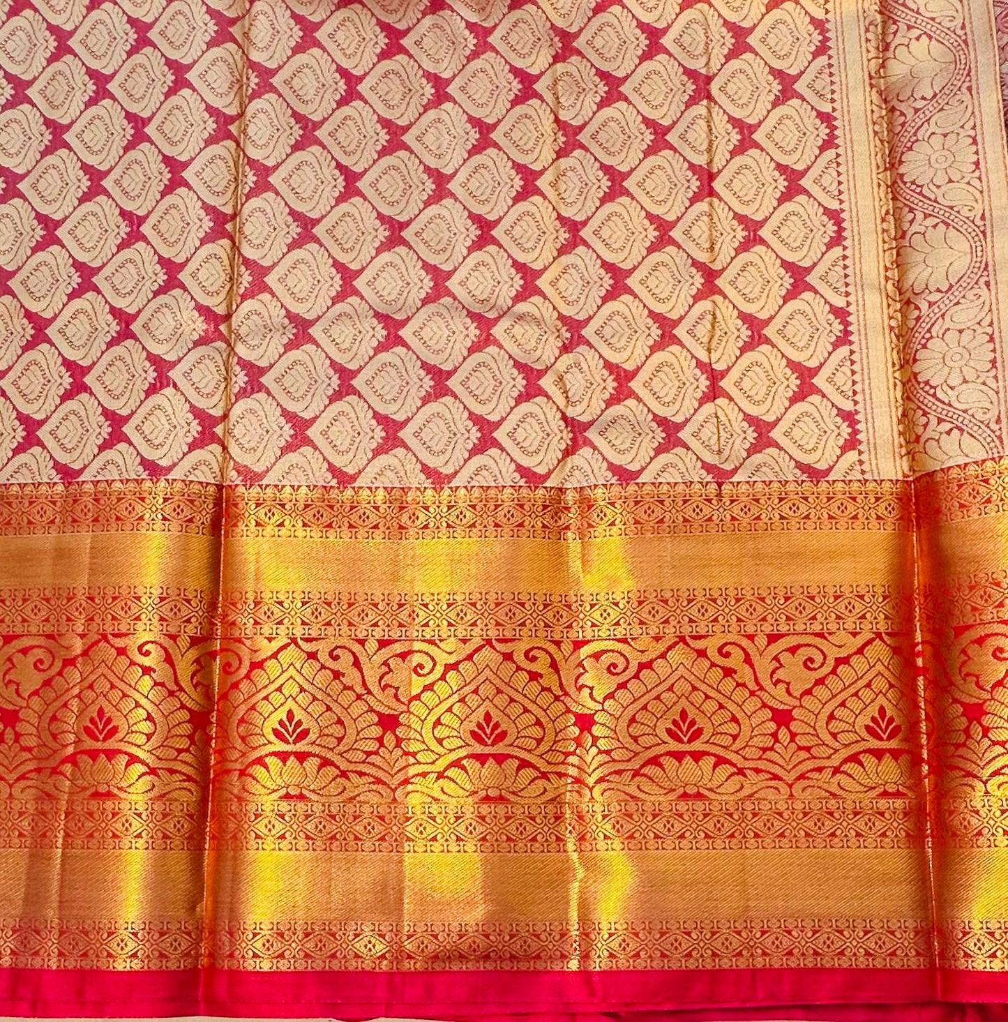 ONION PINK TISSUE KANJIVARAM SILK SAREE