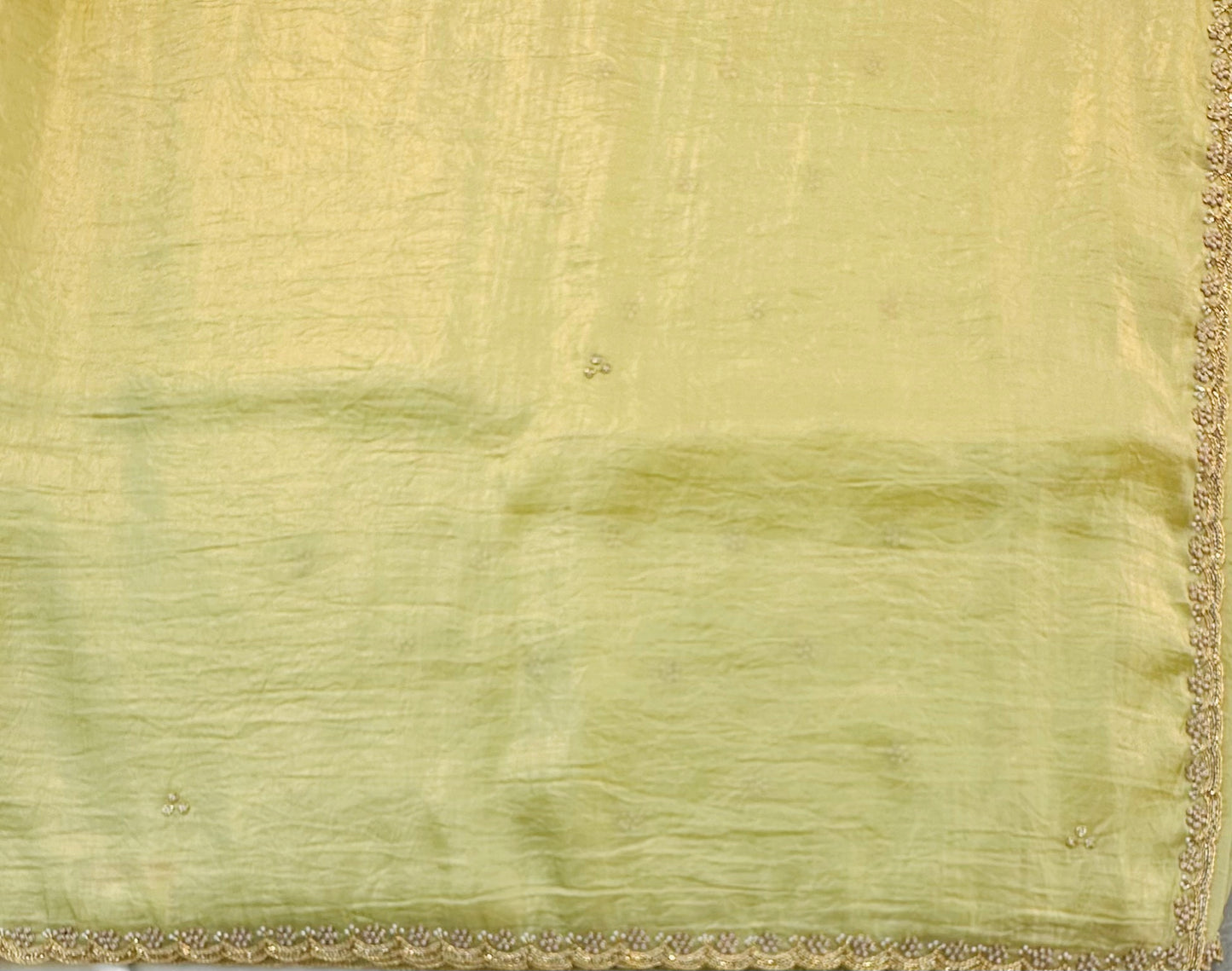 PISTA GREEN DESIGNER WORK SAREE