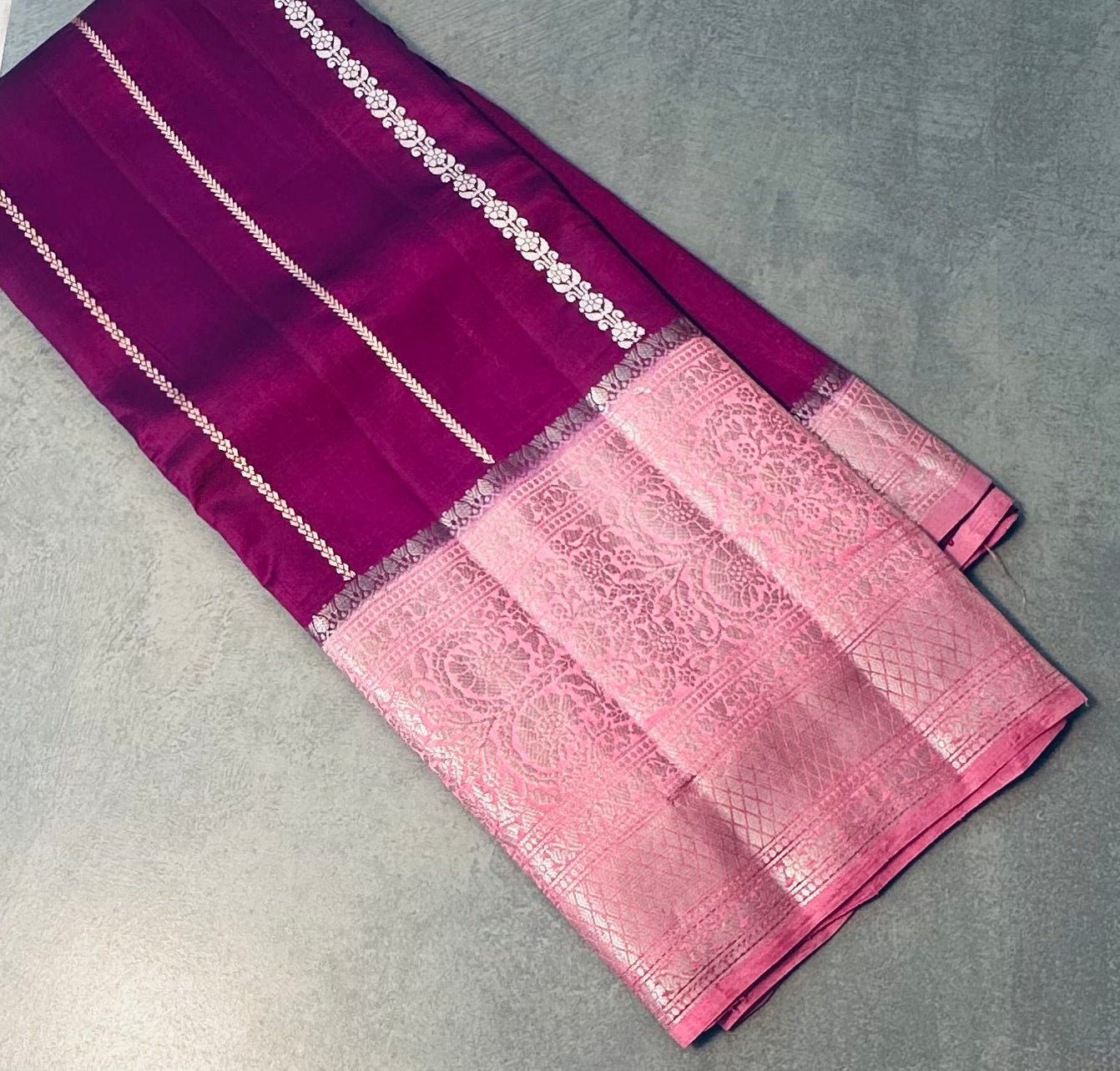 PURPLE ND PEACH BANARAS RAW MANGO SAREE