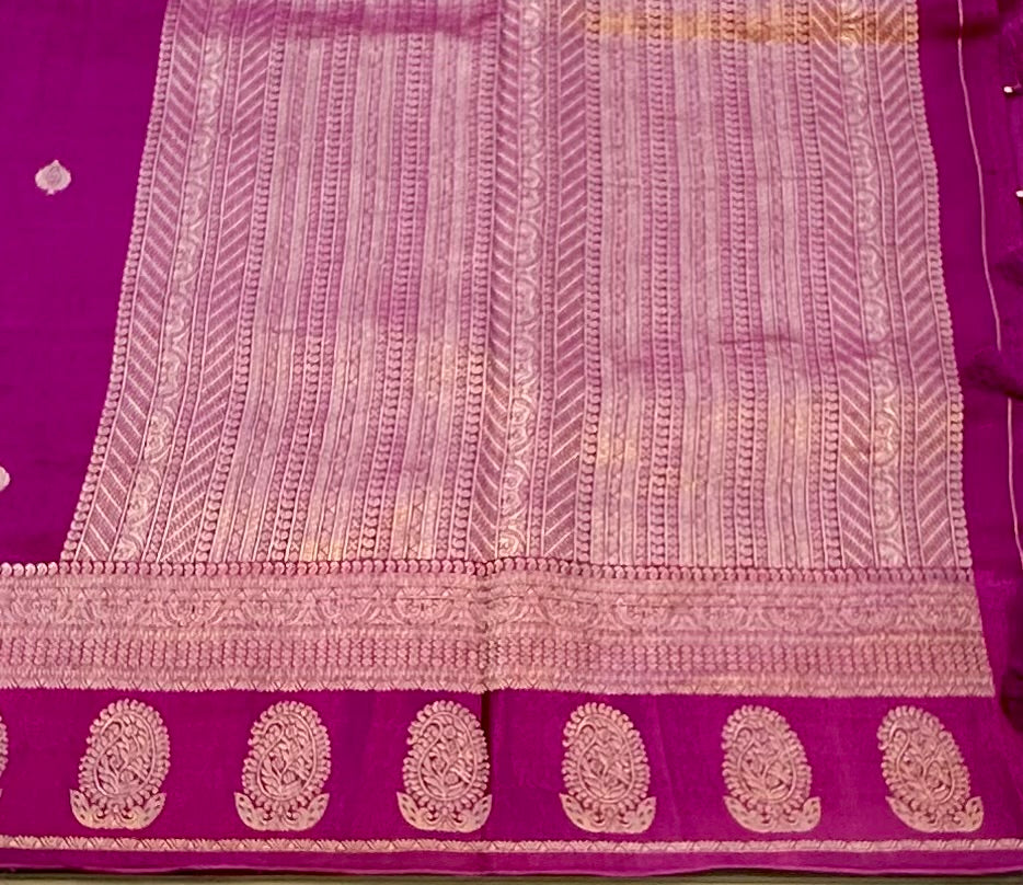 DARK PINK BANARAS CRAPE