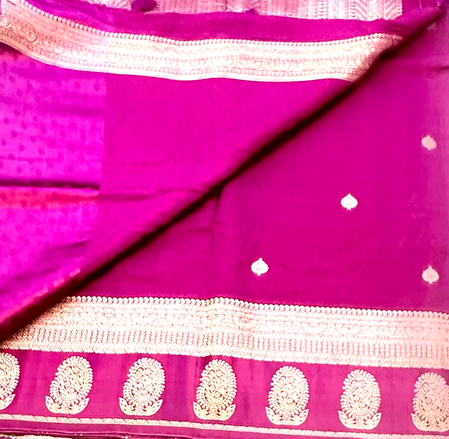 DARK PINK BANARAS CRAPE