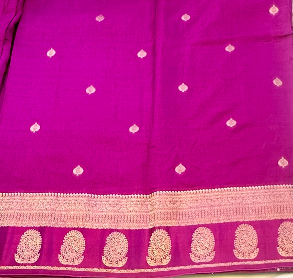 DARK PINK BANARAS CRAPE