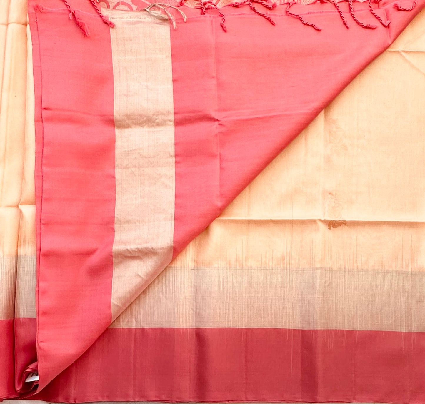 PEACH KANJIVARAM SOFT SILKS