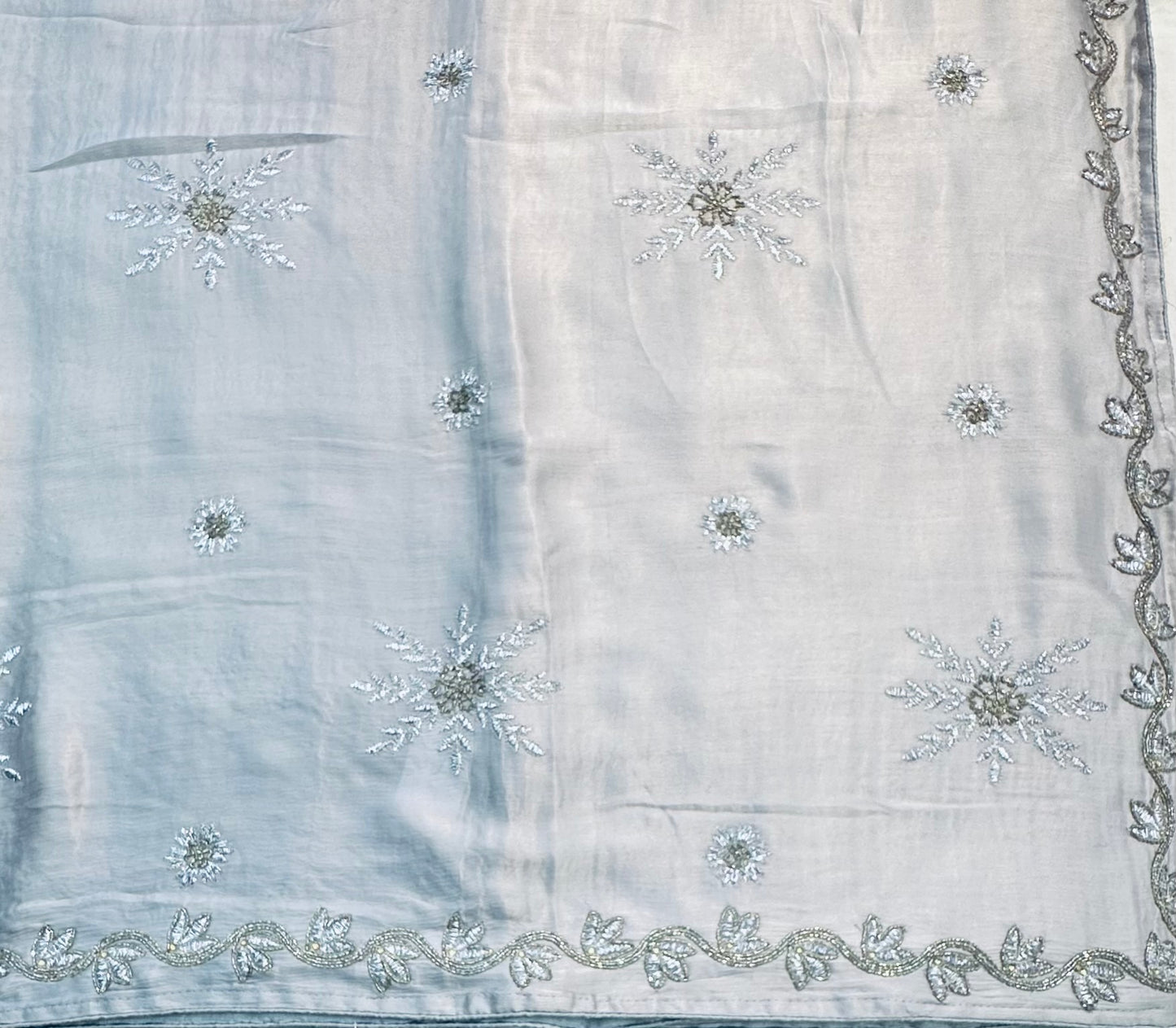 STEEL GREY DESIGNER WORK SAREE PREMIUM