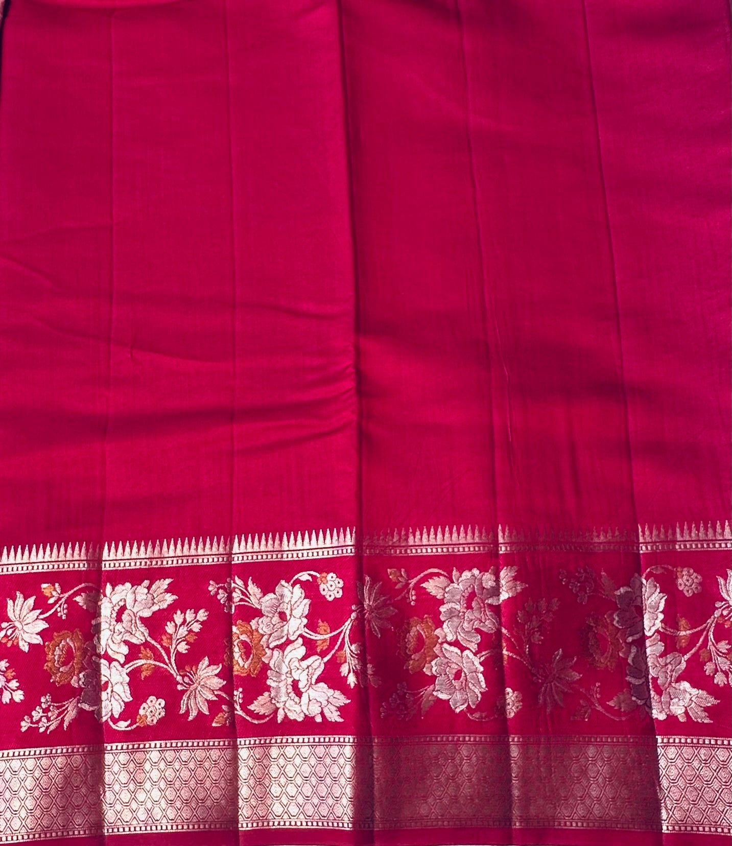 PEACH PURE CHINIYA SILK SAREE