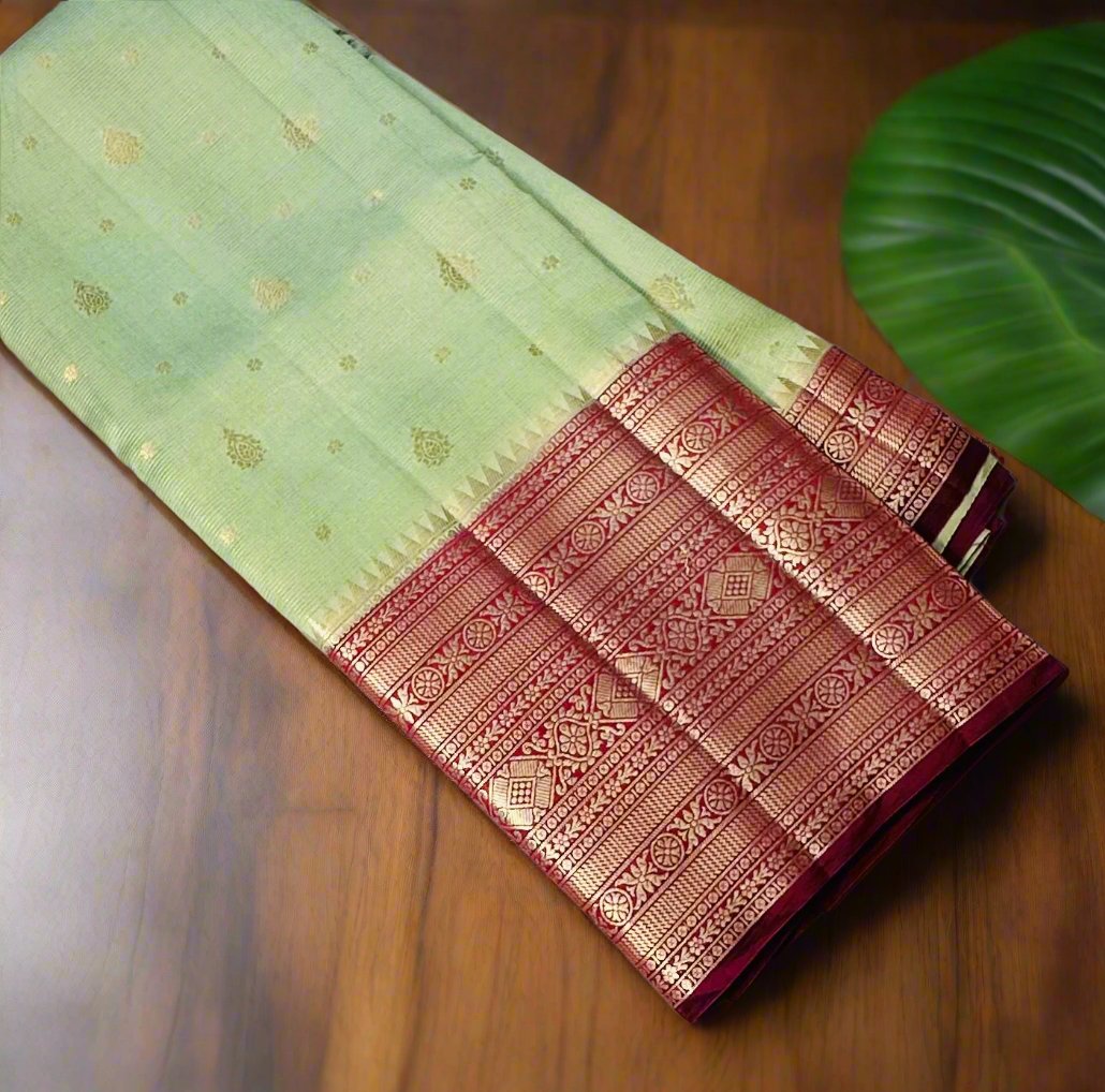 PASTEL GREEN BANARAS PURE FANCY