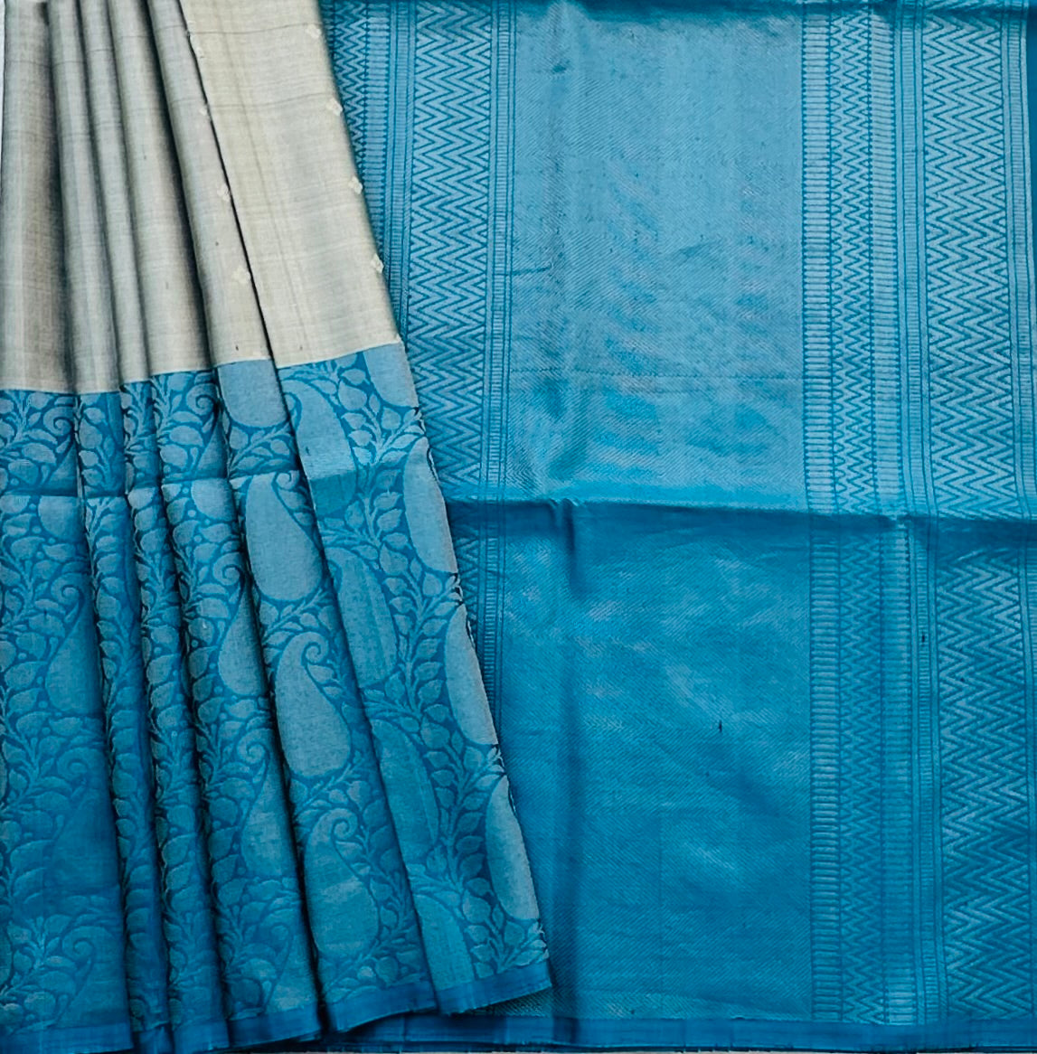 GREY KANJIVARAM SOFT SILKS