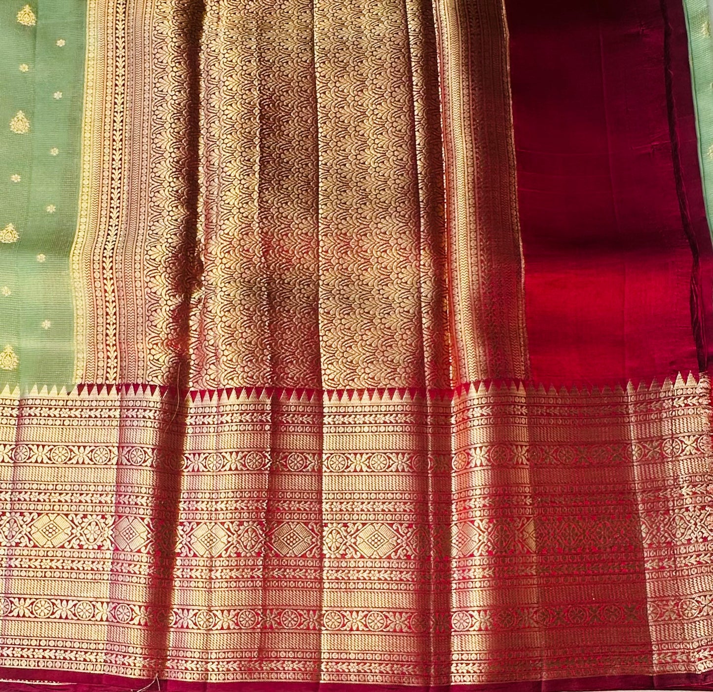 PASTEL GREEN BANARAS PURE FANCY