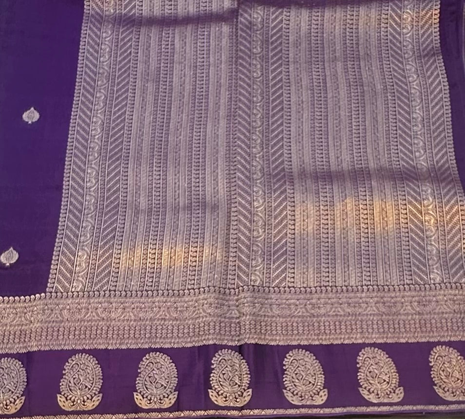 PURPLE BANARAS CRAPE