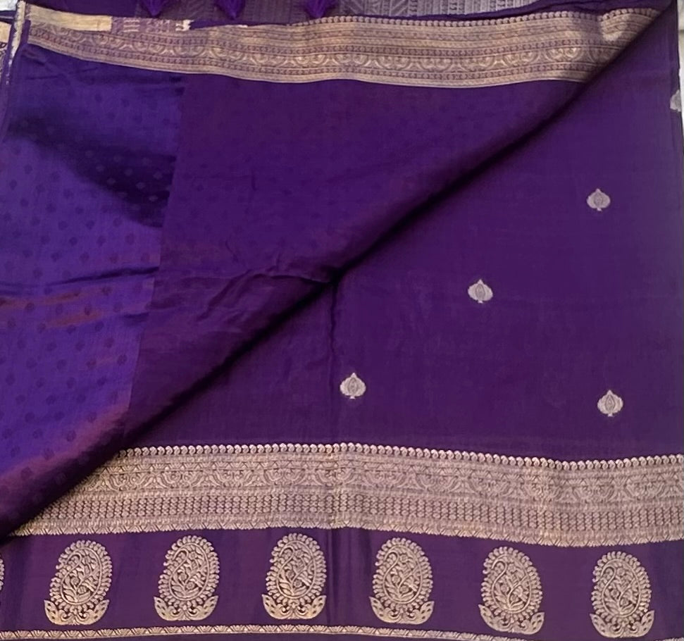 PURPLE BANARAS CRAPE