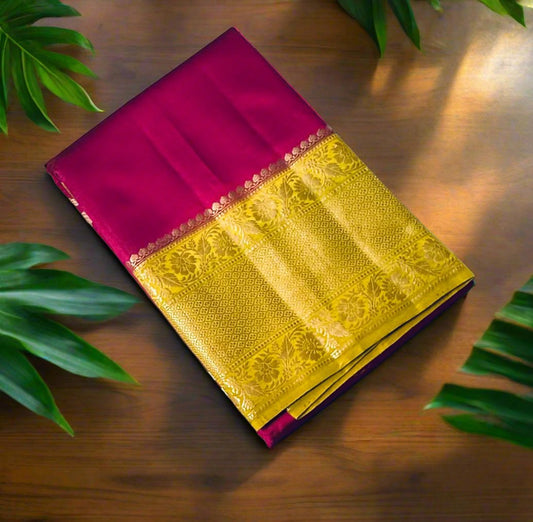 RANI PINK ND MEHENDI GREEN BANARAS RAW MANGO SAREE